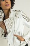 CRYSTAL Biker Studs | Blanc